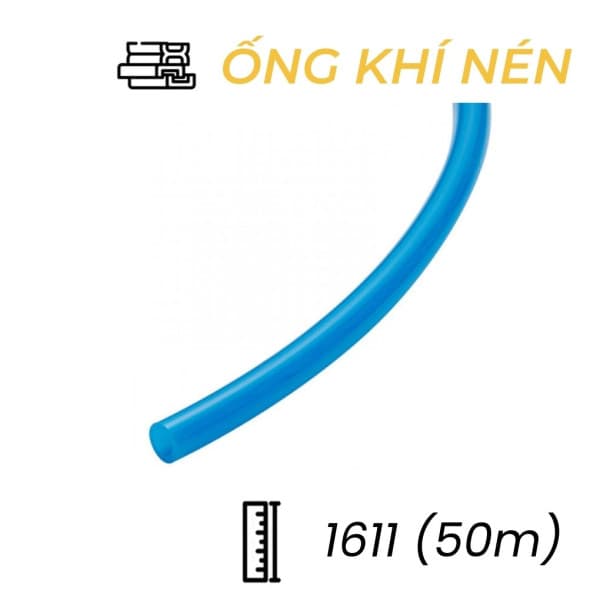 Dây Hơi Khí Nén PU Phi 16 Màu Xanh Trong OD16 x ID11 mm CDC PU 1611 (50m)