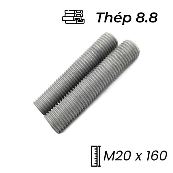 Guzong Thép Nhúng Nóng Kẽm 8.8 M20x160