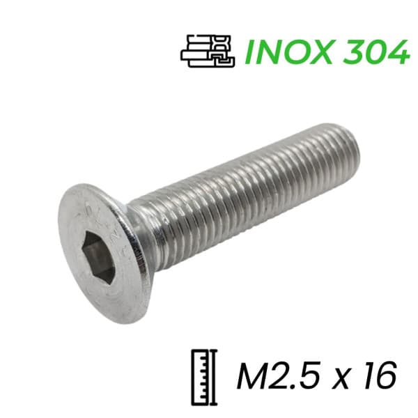 Lục Giác Chìm Col Inox 304 DIN7991 M2.5x16