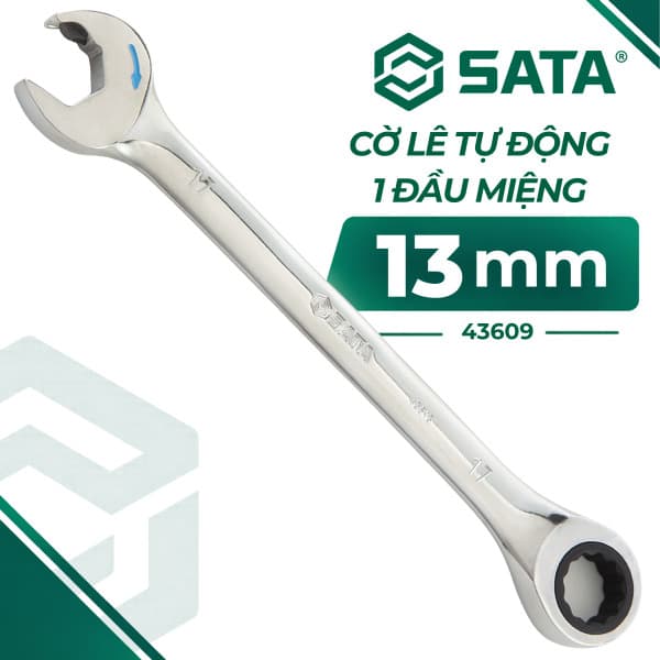 Cờ Lê Tự Động 2 Đầu Vòng Miệng 13 mm SATA 43609