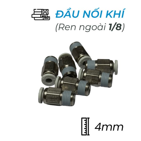 Đầu Nối Nhanh Khí Nén Ø4mm - Ren Ngoài 1/8" CDC MPC 0401N-W (Màu Trắng)