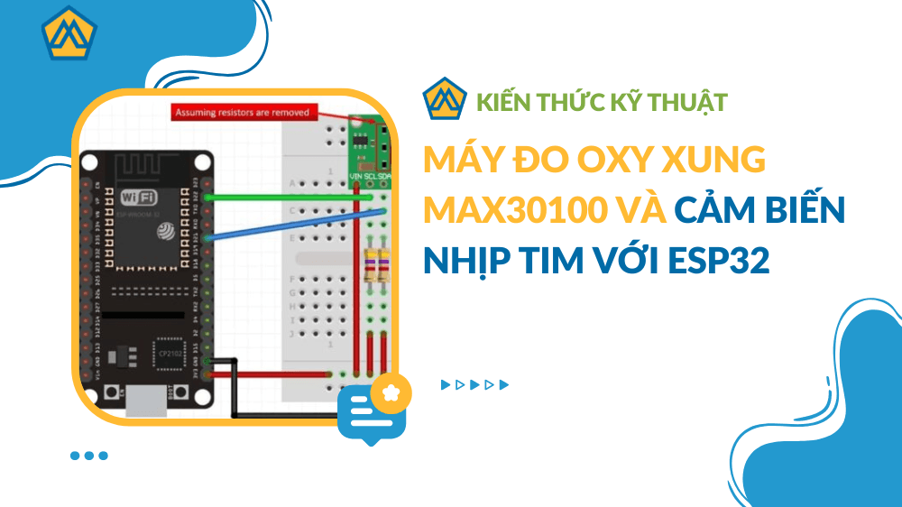 Máy đo oxy xung MAX30100 và cảm biến nhịp tim với ESP32