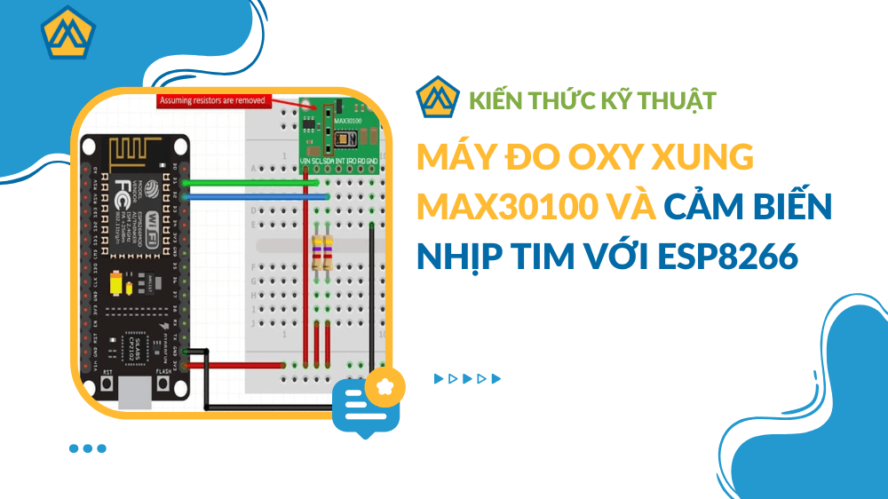 Máy đo oxy xung MAX30100 và cảm biến nhịp tim với ESP8266