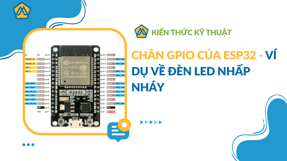 Chân GPIO của ESP32 - Ví dụ về đèn LED nhấp nháy