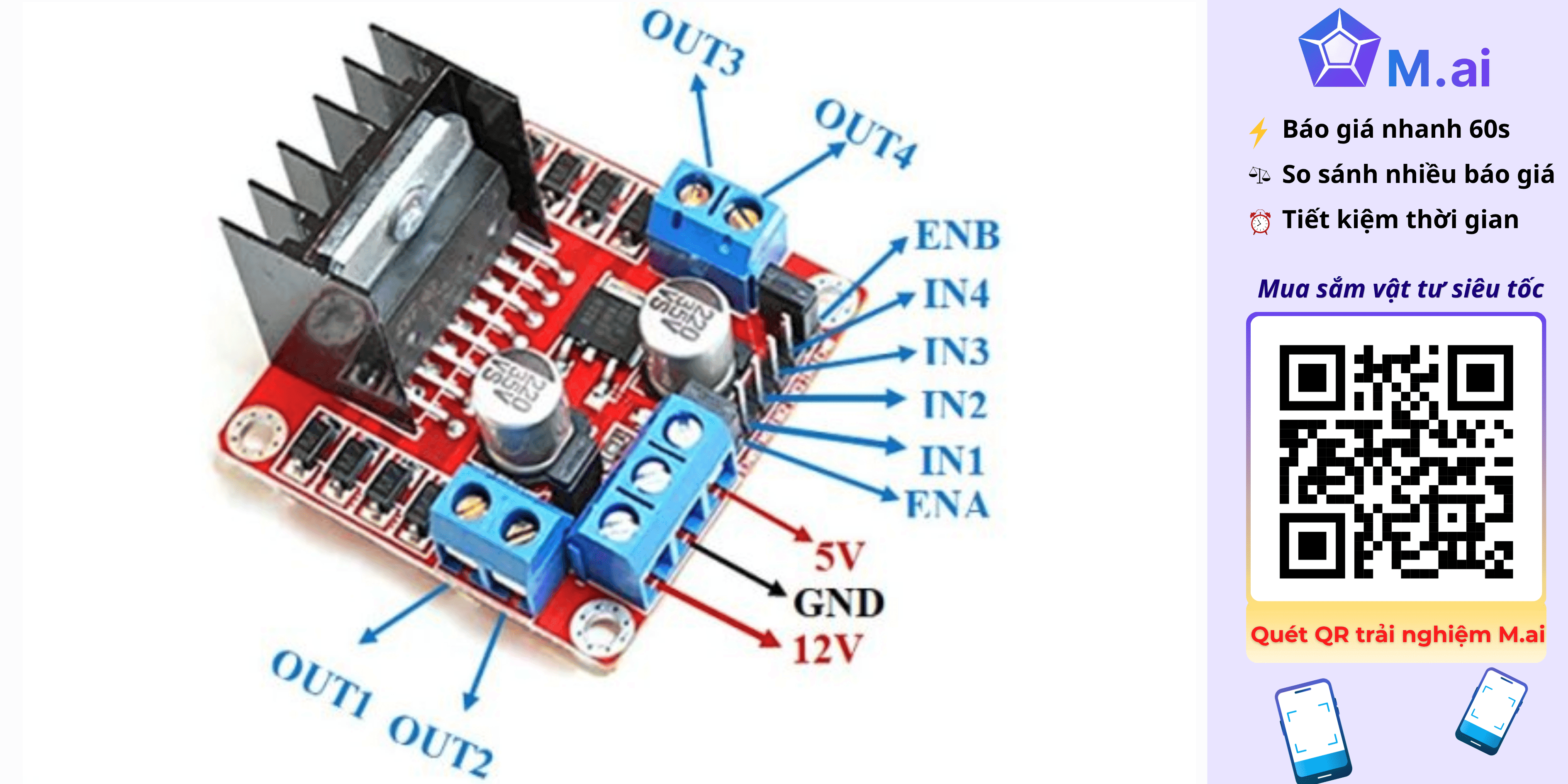 Module điều khiển động cơ L298N