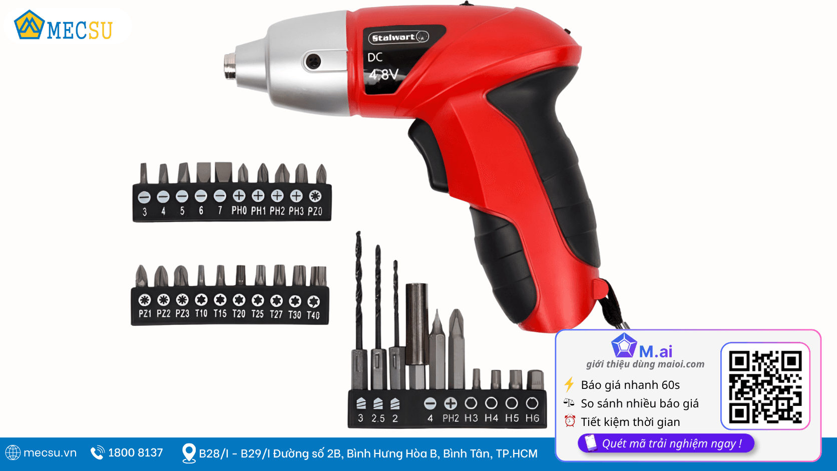Mũi vít là gì? Phân biệt mũi vít phillips, pozidriv, torx và lục giác