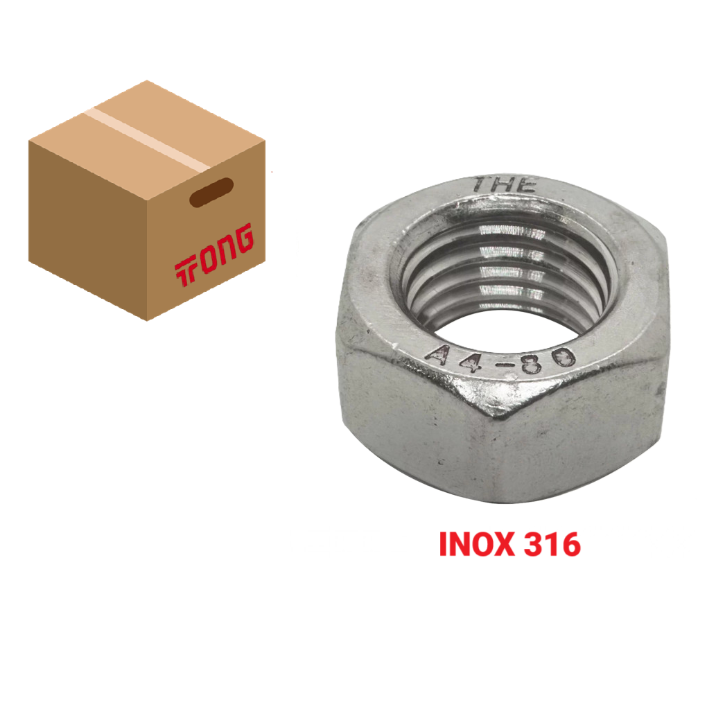 Tán Inox 316 DIN934 M22 (Thùng 300 Cái) | Mecsu.vn