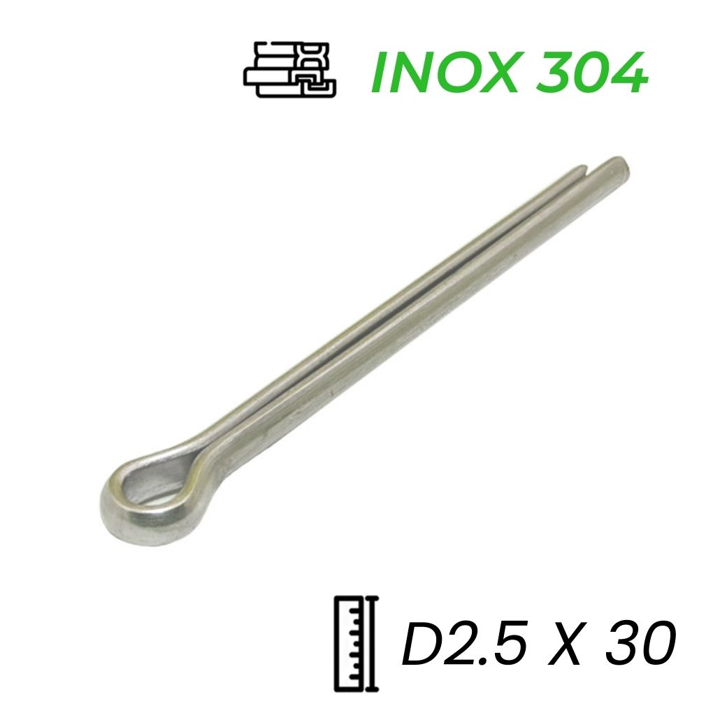 Chốt Chẻ Inox 304 (Chốt Bi) GB91 D2.5x30mm | Mecsu.vn