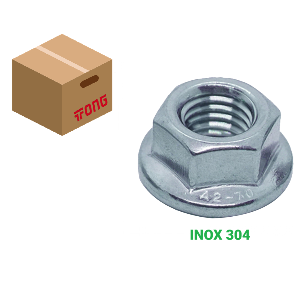 Tán Khía Inox 304 DIN6923 M6 (Thùng 5000 Cái) | Mecsu.vn