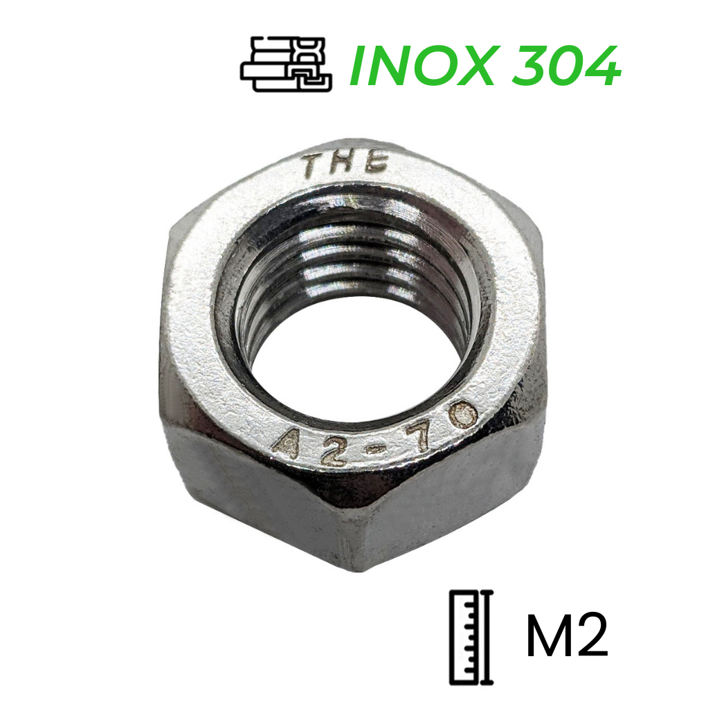 Tán Inox 304 DIN934 M2 | Mecsu.vn