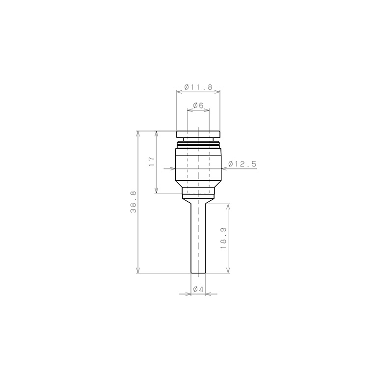 Đầu Nối Nhanh Khí Nén Giữa Ống Khí Và Fitting Dạng Nối Giảm Pisco PGJ4-6-C_drawing