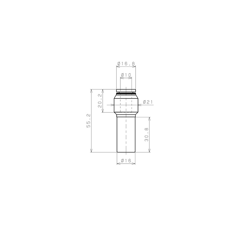 Đầu Nối Nhanh Khí Nén Giữa Ống Khí Và Fitting Dạng Nối Giảm Pisco PGJ16-10W-C_drawing