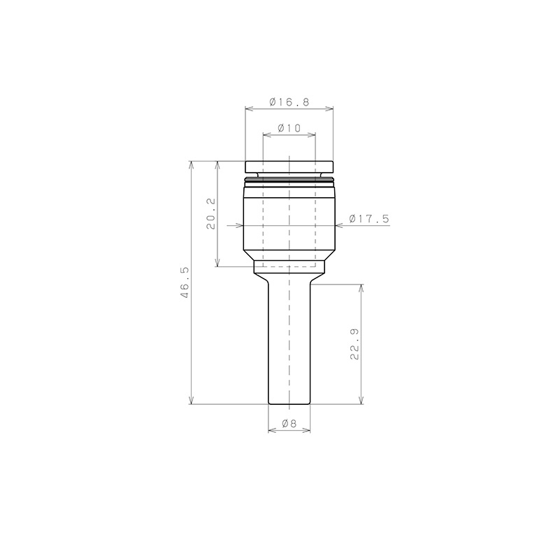 Đầu Nối Nhanh Khí Nén Giữa Ống Khí Và Fitting Dạng Nối Giảm Pisco PGJ8-10-UC_drawing