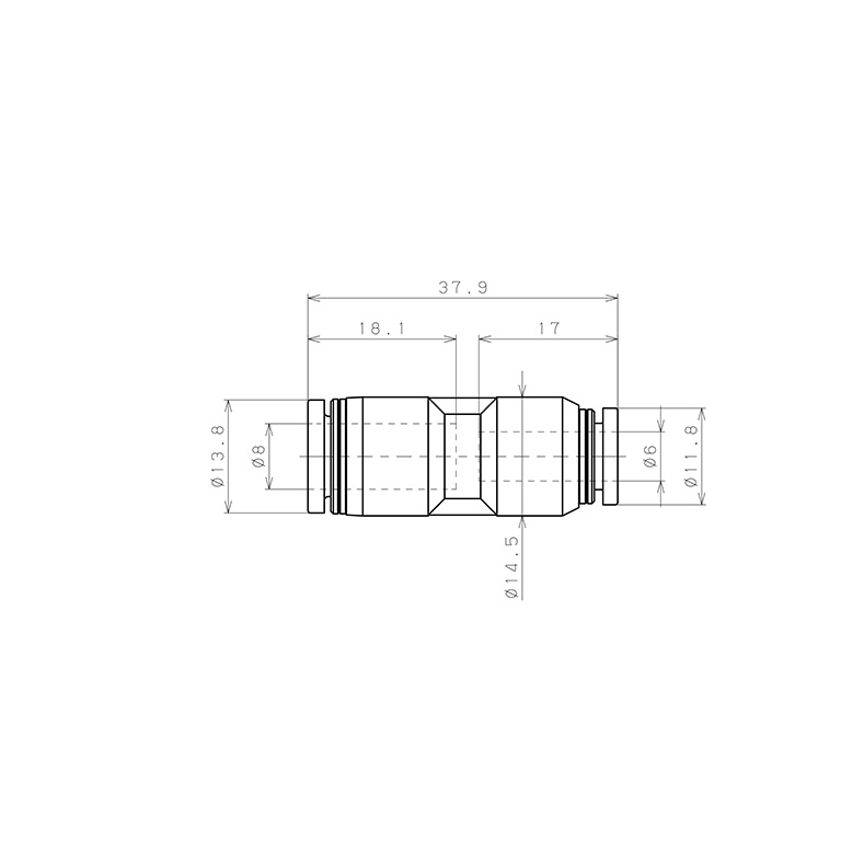 Đầu Nối Nhanh Khí Nén Dạng Nối Giẩm Pisco PG8-6-C_drawing