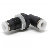 Đầu Nối Nhanh Khí Nén Cong 90° Ren Ngoài Lắp Kẹp Vách Pisco PML1/4-C