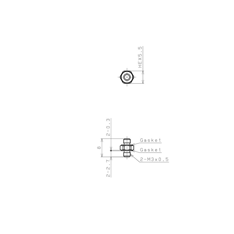 Ống Nối Đầu Nối Nhanh Dạng Thẳng Pisco SLN-M3-M3_drawing