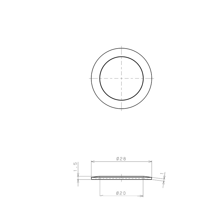 Long Đền Dùng Cho Đầu Ngạnh Nối Ống Dạng Lắp Vách Pisco NSP20_drawing