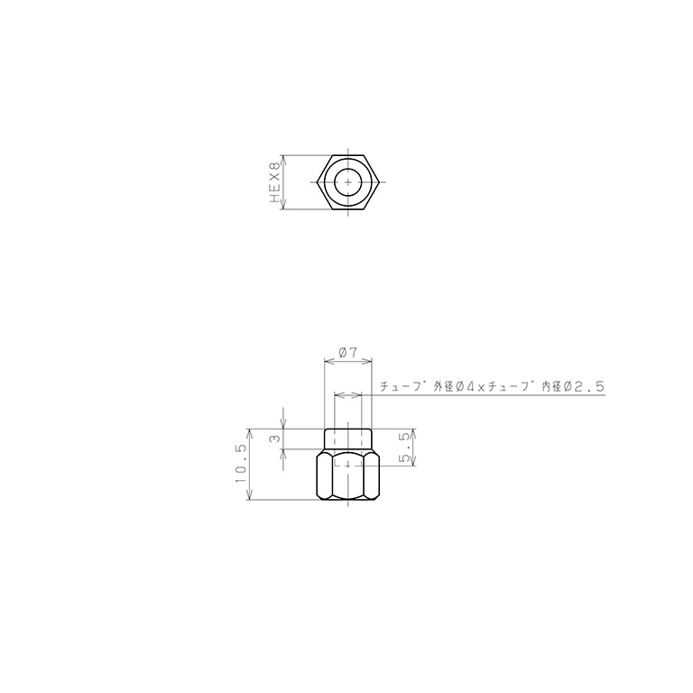 Đai Ốc Xiết Đầu Ngạnh Nối Ống Pisco NKN4_drawing