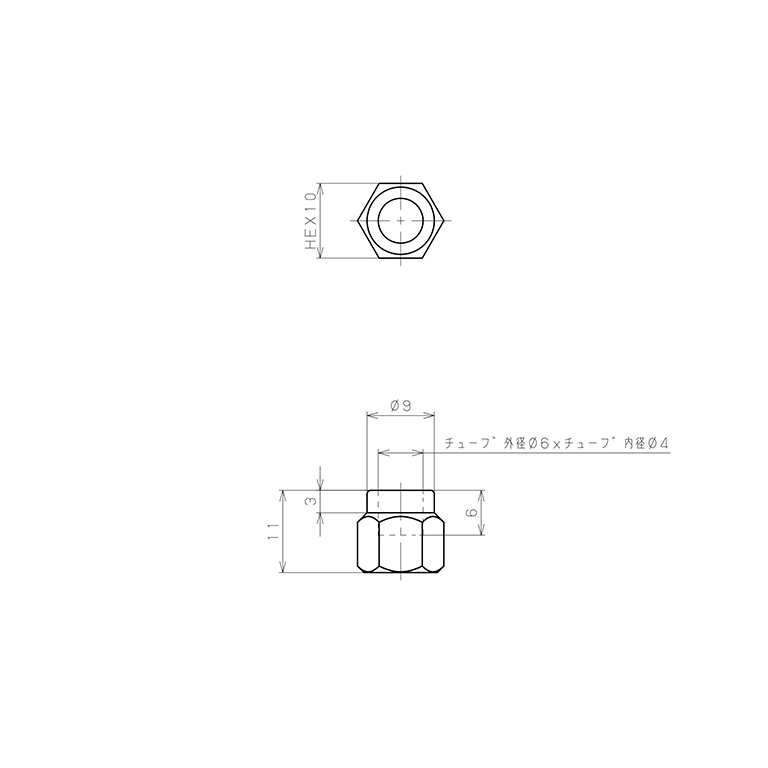 Đai Ốc Xiết Đầu Ngạnh Nối Ống Pisco NKN6_drawing