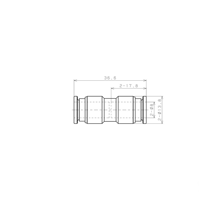 Đầu Nối Nhanh Khí Nén Dạng Thẳng Pisco SSPU8-X_drawing