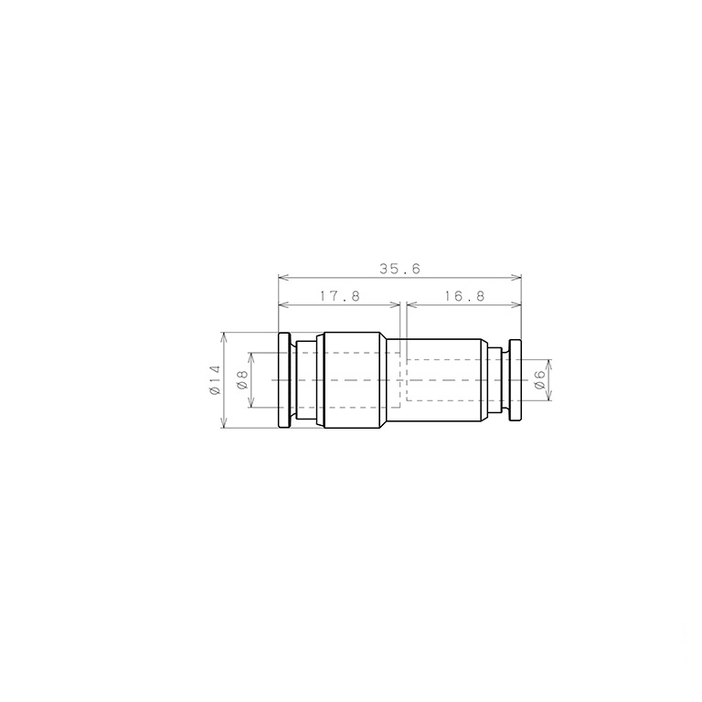 Đầu Nối Nhanh Khí Nén Dạng Nối Giẩm Pisco SSPG8-6-X-C_drawing