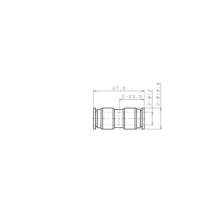 Đầu Nối Nhanh Khí Nén Dạng Thẳng Pisco SSPU12-X_drawing