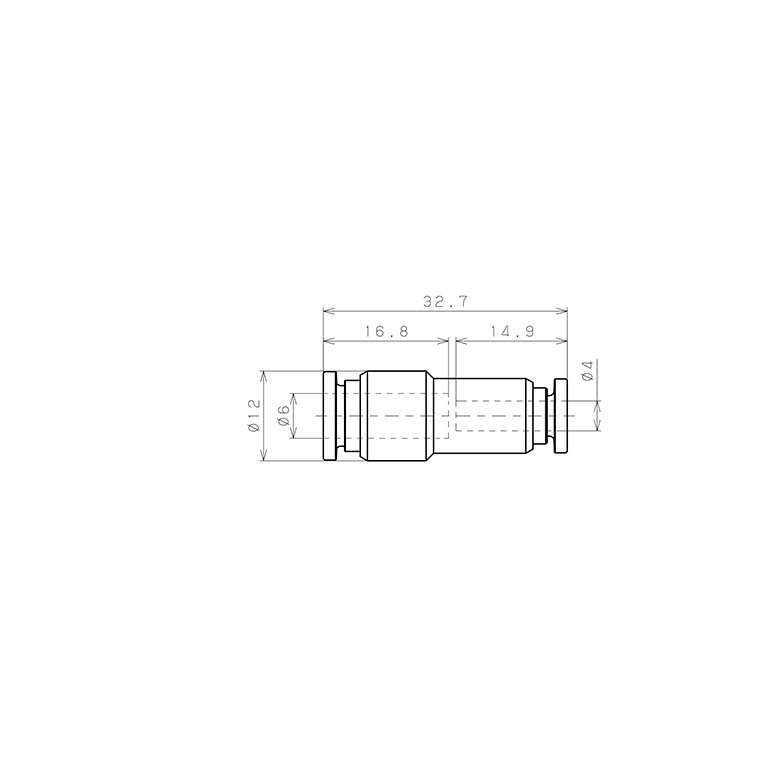 Đầu Nối Nhanh Khí Nén Dạng Nối Giẩm Pisco SSPG6-4_drawing