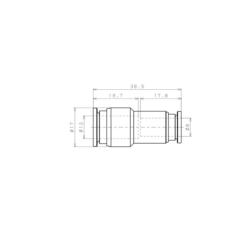 Đầu Nối Nhanh Khí Nén Dạng Nối Giẩm Pisco SSPG10-8_drawing