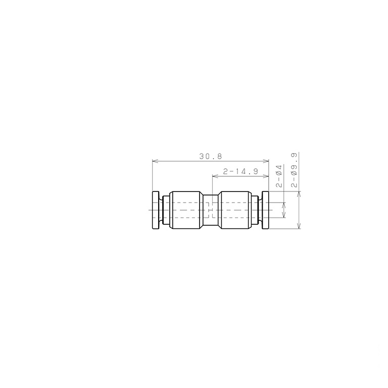 Đầu Nối Nhanh Khí Nén Dạng Thẳng Pisco SSPU4-C_drawing