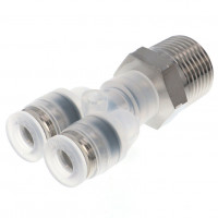 Đầu Nối Nhanh Khí Nén Dạng Chữ Y Ren Ngoài Pisco PPX6-03SUS-TP