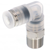 Đầu Nối Nhanh Khí Nén Dạng Cong 90° Ren Ngoài Pisco PPL4-02SUS-F-TP