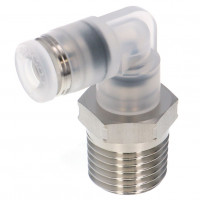 Đầu Nối Nhanh Khí Nén Dạng Cong 90° Ren Ngoài Pisco PPL4-02SUS-F-C