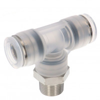 Đầu Nối Nhanh Khí Nén Dạng Chữ T Ren Ngoài Pisco PPB12-03SUS