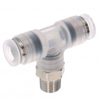 Đầu Nối Nhanh Khí Nén Dạng Chữ T Ren Ngoài Pisco PPB6-01SUS-F