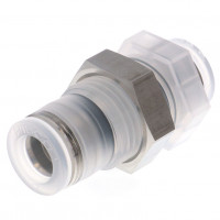Đầu Nối Nhanh Khí Nén Dạng Thẳng Ren Ngoài Lắp Kẹp Vách Pisco PPMP8-UC