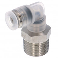 Đầu Nối Nhanh Khí Nén Dạng Cong 90° Ren Ngoài Pisco PPL6-03SUS-HN