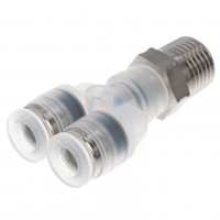 Đầu Nối Nhanh Khí Nén Dạng Chữ Y Ren Ngoài Pisco PPX6-02SUS-TP