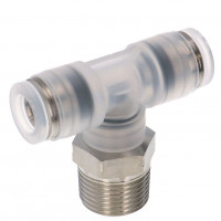 Đầu Nối Nhanh Khí Nén Dạng Chữ T Ren Ngoài Pisco PPB8-03SUS