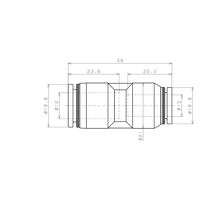 Đầu Nối Nhanh Khí Nén Dạng Nối Giẩm Pisco PPG12-10-F_drawing