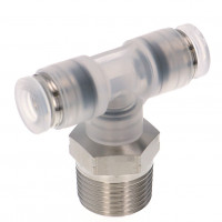 Đầu Nối Nhanh Khí Nén Dạng Chữ T Ren Ngoài Pisco PPB6-03SUS-S