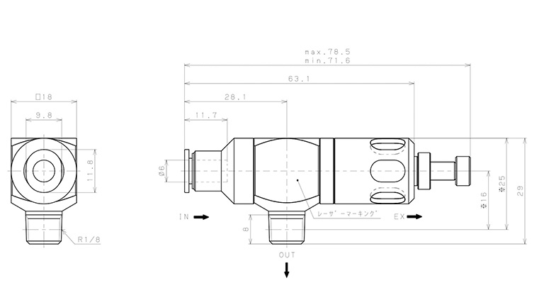 Van Xả Nhanh Khí Nén Pisco EQ02-C06P01E_drawing