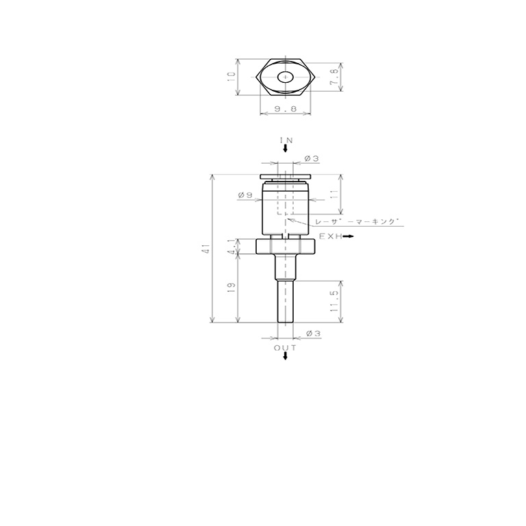 Van Xả Nhanh Khí Nén Pisco EQJ-3_drawing