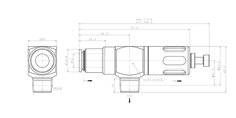 Van Xả Nhanh Khí Nén Pisco EQ03-C12P03E_drawing