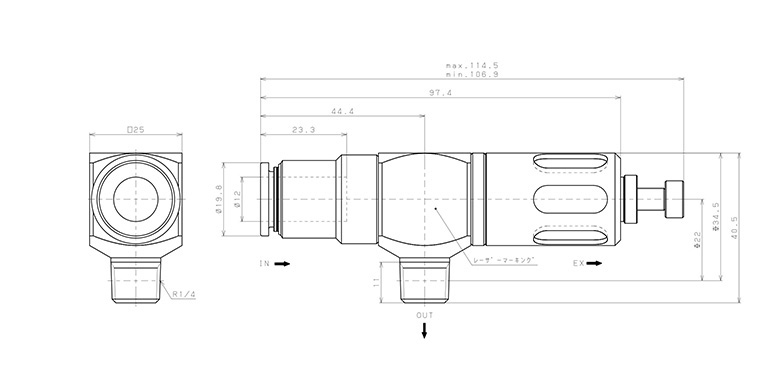 Van Xả Nhanh Khí Nén Pisco EQ03-C12P02E_drawing