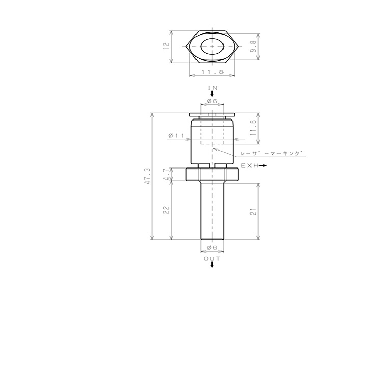 Van Xả Nhanh Khí Nén Pisco EQJ-6_drawing