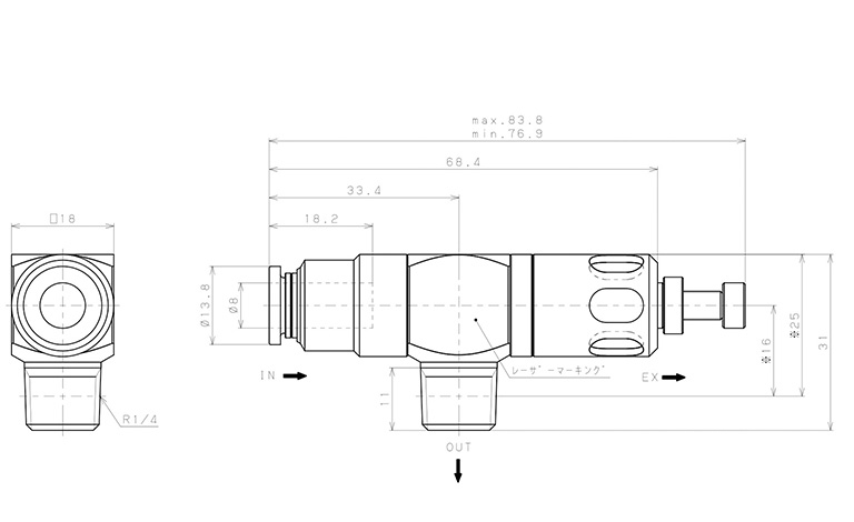 Van Xả Nhanh Khí Nén Pisco EQ02-C08P02E_drawing