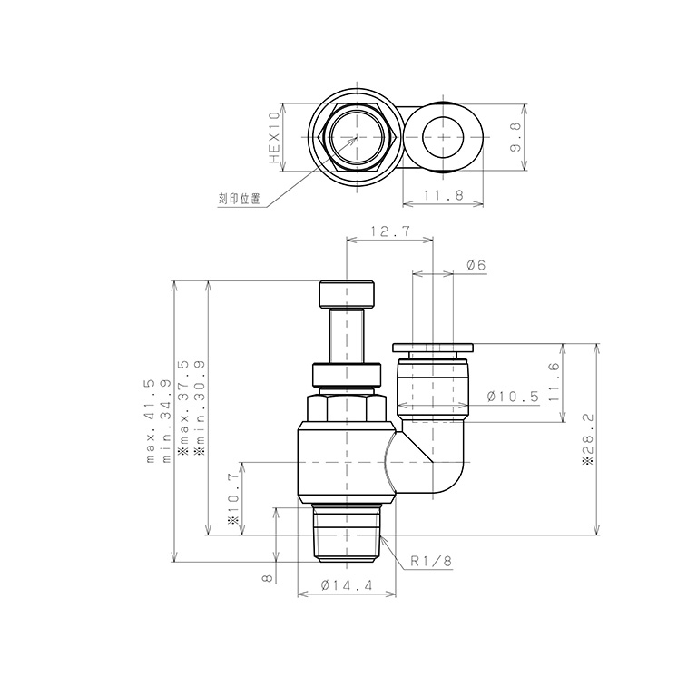 Van Tiết Lưu Khí Nén Pisco JSS6-01A_drawing
