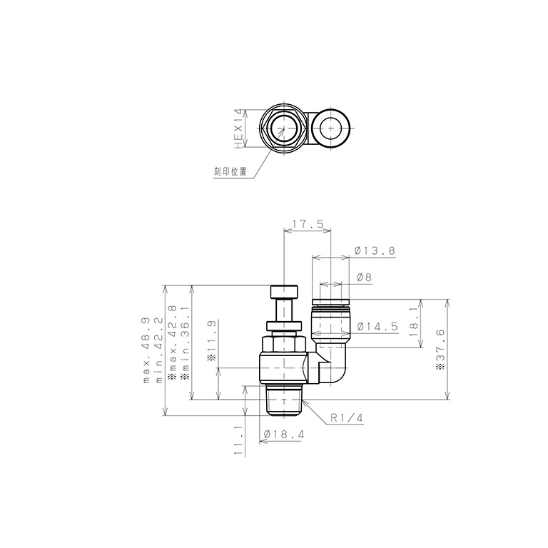 Van Tiết Lưu Khí Nén Pisco JSS8-02A_drawing