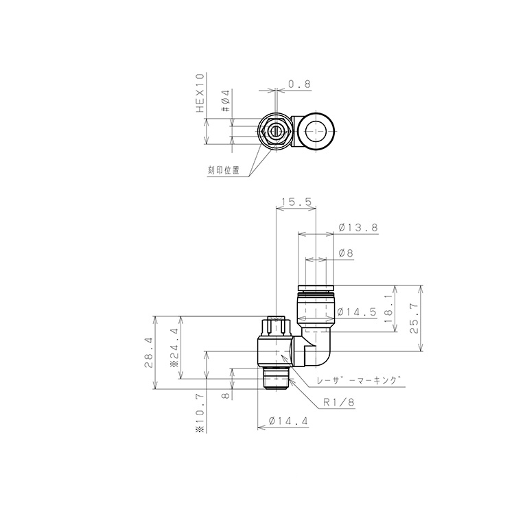 Van Tiết Lưu Khí Nén Đầu Vít Dẹp Pisco JSDS8-01B-C_drawing