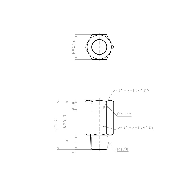 Van Khí Nén Một Chiều  Pisco CVPF01-01A_drawing